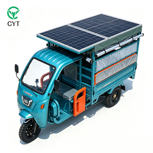 Véhicule électrique à trois roues à chargement solaire automatique, tricycle électrique ouvert pour passagers et marchandises avec auvent solaire - Product Image 2