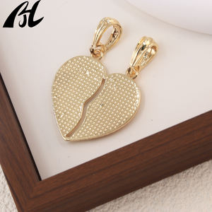 Vierge Marie Coeur Christ <span class=keywords><strong>Te</strong></span> Amo Split Pendentif 18K Or Laiton Bijoux Chaîne Laminado Oro Laminado Laiton Bijoux Croix Charmes - Product Image 2