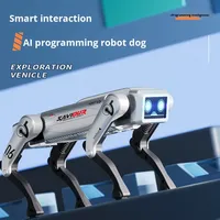 Perro Robot Eléctrico de Simulación con IA, Juguete de Nuevo Modelo para Niños, Control por Voz, Programación Inteligente, Reloj de Escritorio