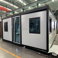 Maison conteneur préfabriquée modulaire pliable prête à l'emploi 40FT 30FT 20FT, Villa compacte portable extensible à double aile