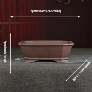 Pot à bonsaï d'intérieur classique en argile violette Yixing fait main avec motif sculpté à la main, écologique, durable, léger, avec trou de drainage - Product Image 5