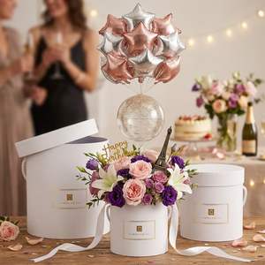 White lidded gift <b>box</b> set, 3-piece <b>round</b> nested gift <b>box</b>, suitable for gift giving, customizable according to needs - Product Image 4