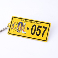 Porte-clé en métal et aluminium, 1 pièce, plaque d'immatriculation, accessoire en métal, promotion