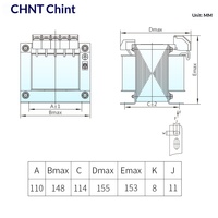 Transformateur de contrôle Chint BK-50VA, isolation annulaire pour machine-outil, 100W, 380V vers 220V