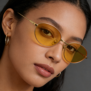 <span class=keywords><strong>Lunettes</strong></span> de soleil vintage ovales en titane, monture dorée, verres jaunes, monture filaire, <span class=keywords><strong>lunettes</strong></span> de mode pour hommes et femmes, légères, vente en gros - Product Image 1
