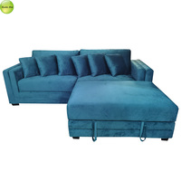 Reddeboo Vente en gros pas cher Canapé de salon 2 places en velours avec pouf de rangement Canapé modulaire sectionnel simple Match 6 oreiller 6260
