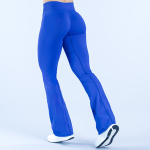 Pantalones de yoga ajustados transfronterizos para mujer, de cintura alta, de secado rápido, de pierna microancha, para correr, ciclismo y fitness. - Product Image 3