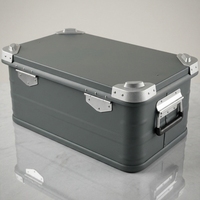 Boîte de rangement tout-terrain en aluminium, robuste, avec couvercle, poignées et loquets pour benne de camion, SUV, camping, équipement de camping en plein air