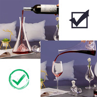 Carafe en verre soufflé à la main, conique, respirante, rapide, pour bouteille de vin, carafe en verre de 1000 ml, carafe à vin Iceberg