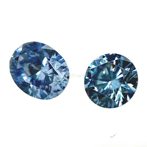 Synthetic aquamarine blue moissanite clean white Celebrity Gems diamond for engagement ring