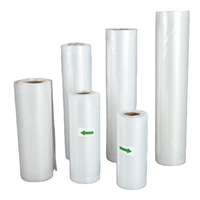 Rouleaux de film plastique gaufré personnalisé, souple, écologique, pour scellage sous vide, sacs rétractables en nylon PE pour emballage alimentaire - Vente en gros