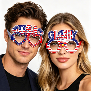 Gafas de Fiesta Novedosas para el 4 de Julio, Gafas Patrióticas con Letras de Gloría de EE. UU., Rojas, Blancas y Azules, Accesorios para Fotomatón del Día de la Independencia - Product Image 4