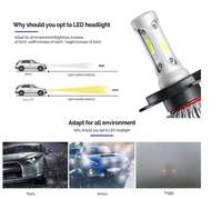 LELANPU D2S H15 Ampoules de phares LED Bi-LED COB Projecteur 9006 pour feux de brouillard de voiture universels