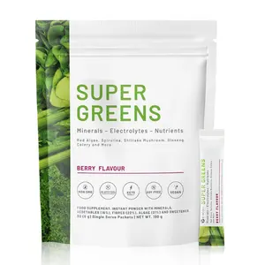 Produits de perte de poids OEM spiruline biologique, Chlorella, poudre de racine de abeille, enzyme nutritionnelle et probiotiques Superfood Super green