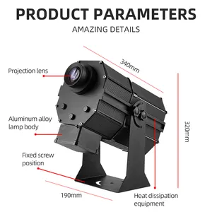Reklam projeksiyon ışığı HD logo projektör su geçirmez beş vücut lamba zemin projesi reklam güvenlik alarmı uyarı ışığı