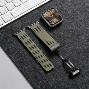 Bracelet de <span class=keywords><strong>montre</strong></span> en cuir respirant à boucle magnétique carrée creuse de 22 mm pour Apple Watch, GT5, S4, <span class=keywords><strong>Garmin</strong></span> 10 - Product Image 4