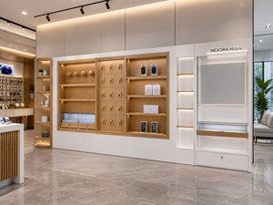 Diseño de Tienda de Teléfonos Móviles Premium, Muebles de Exhibición de Madera MDF Personalizados con Vidrio y LED, Equipamiento para Tiendas Minoristas de Electrónica - Product Image 1