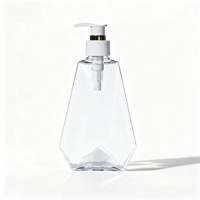 Bouteille de lavage de cheveux prismatique en PET de 300 ml et 600 ml, gel douche, bouteille de forme spéciale pour cosmétiques
