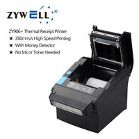 Impresora Zywell de 80 mm con Función de Detección de Billetes, Impresora Térmica de 3 Pulgadas con Corte Automático