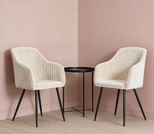 Chaise de salle à manger <span class=keywords><strong>scandinave</strong></span> nordique en velours, mobilier moderne pour la maison, Sillas, base en métal, <span class=keywords><strong>fauteuil</strong></span> <span class=keywords><strong>beige</strong></span> clair pour restaurant - Product Image 3