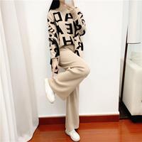 Ensemble Femme Boutique Tricoté Automne et Hiver 2026 Nouveau Pull à Tempérament et Pantalon Large Vente en Gros