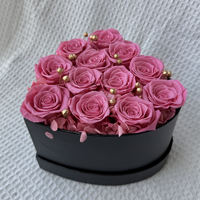 Nouvelles roses préservées en boîte ronde de 27 fleurs pour mariage, Saint-Valentin, remise de diplôme, Noël