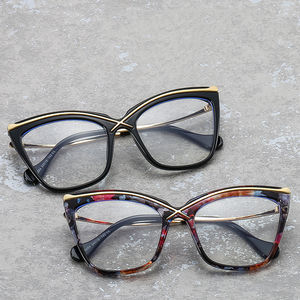 Monturas de lente X cateye para mujer, <span class=keywords><strong>lentes</strong></span> de metal antiluz azul partsar 2006 azzaro intercambiables, marcos de gafas para hombre - Product Image 1