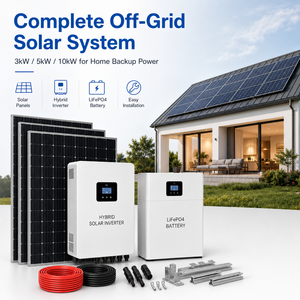 Système <span class=keywords><strong>solaire</strong></span> hors réseau complet de 3 kW, 5 kW, 10 kW avec panneaux solaires, onduleur et batterie LiFePO4 pour la maison - Product Image 1