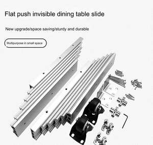 2024 disponible, riel de guía de mesa invisible deslizante plano de varias secciones, riel deslizante telescópico oculto para mesa de comedor - Product Image 3