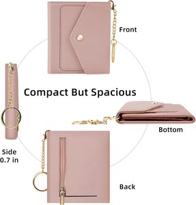 Custom Logo Leather Small <b>Purse</b> ID Card Bank Card Coin Bag Foldable Wallets for Women - Product Image 5