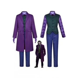 Disfraz de Joker de Heath Ledger para Hombre, Traje Morado, Cosplay, Halloween, Juego de Rol, Anime, Material de Poliéster - Product Image 4