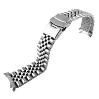 Bracelet de montre OEM personnalisé, respirant, élastique, en acier inoxydable, avec fermoir pliable pour 19mm 20mm 21mm 22mm 24mm, luxe