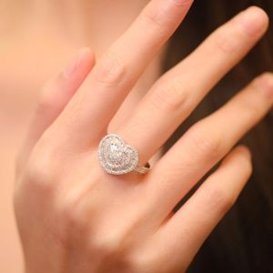 Anillo de Diamantes de Oro Real de 18K Xinfly de 0.95ct con Forma de Corazón, Joyería Fina para Mujer, Regalo de Moda para Compromiso, Boda y Fiesta - Product Image 4