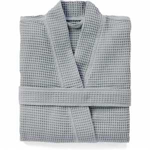 Peignoir de bain d'hôtel personnalisé blanc en coton gaufré respirant, ensemble de pantoufles 100% coton unisexe avec logo - Product Image 1