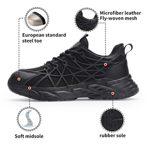 Chaussures <span class=keywords><strong>de</strong></span> <span class=keywords><strong>sécurité</strong></span> à embout d'acier légères, anti-écrasement et anti-perforation, personnalisables, pour le travail en usine, unisexe - Product Image 2