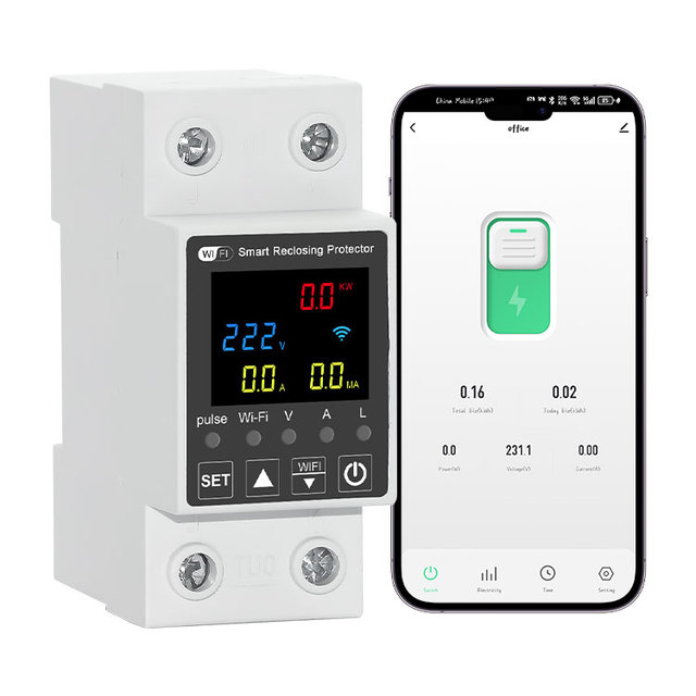 Tuya WiFi Smart Metering Circuit Breaker Single Phase Voltage Current Protector with Auto Recovery DIN Rail 2 Year Warranty