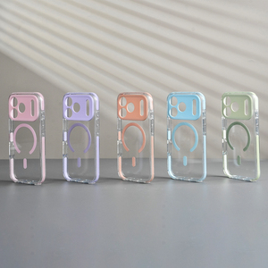 Coque de téléphone magnétique transparente V-P06 tendance effet peau pour iPhone 13 14 15 16 17 Pro Max antichoc et transparente - Product Image 6