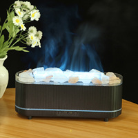 Humidificador Ultrasónico Creativo con Llama de Roca, Luces de Colores, Aromaterapia, Uso en Interiores, Escritorio, Venta Directa de Fábrica