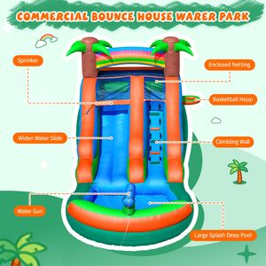 Toboggan aquatique gonflable géant <span class=keywords><strong>pour</strong></span> enfants et adolescents, grand toboggan aquatique gonflable en PVC, château gonflable <span class=keywords><strong>pour</strong></span> le <span class=keywords><strong>jardin</strong></span>, amusement estival <span class=keywords><strong>avec</strong></span> <span class=keywords><strong>piscine</strong></span> à jets d'eau - Product Image 2