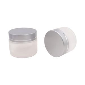 Pot en verre givré de luxe vide pour crème visage, 5g, 10g, 15g, 1oz, 30ml, 50g, 100g, avec couvercle doré - Product Image 3