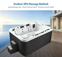 Bain à remous extérieur moderne surdimensionné en acrylique pour jardin, 7 places, 1 chaise longue, bain à remous massant, système de contrôle Balboa