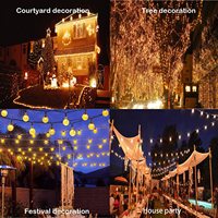 Zonne- en batterij-aangedreven plastic bubbelbal LED-slingers 3M/5M meerkleurig binnen/buiten gebruik IP44 waterdicht
