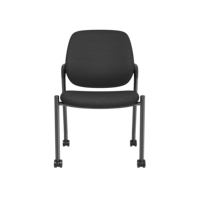 Fauteuil de formation empilable en tissu rouge, dossier moyen, chaise de bureau robuste avec cadre métallique et roulettes pour conférences et réunions