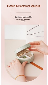 Tùy Chỉnh Vòng Hộp Đồ Trang Sức Tổ Chức Da Không Thấm Nước Túi Xách Sang Trọng Bao Bì Cho Nhẫn Bông Tai Vòng Cổ Hộp Lưu Trữ - Product Image 2