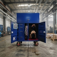Armoire de rangement à roulettes en métal robuste grande capacité pour équipement équestre, casier à sellerie verrouillable avec tiroirs