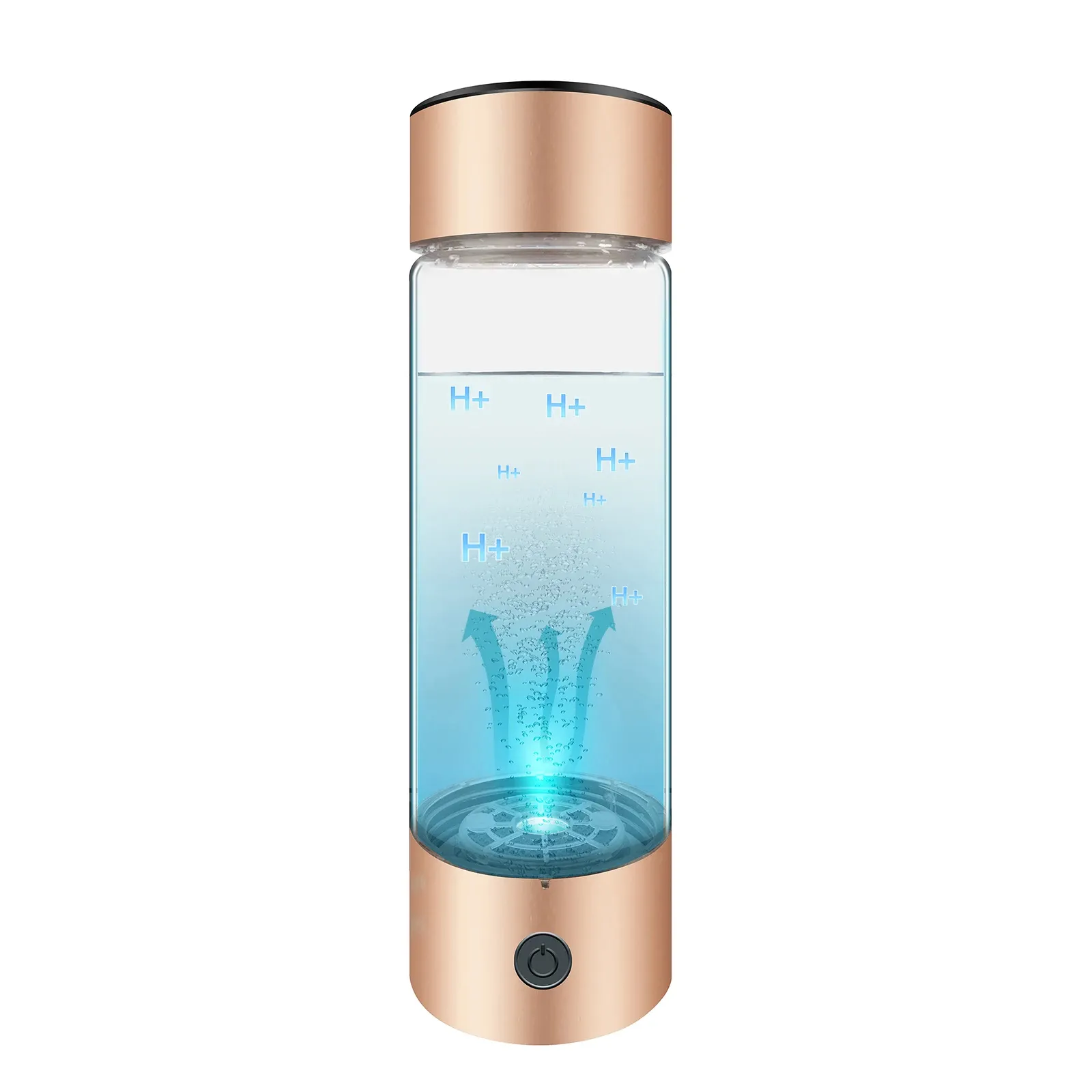 2024 مخصصة للبيع بالجملة 330 مللي غني بالهيدروجين زجاج كوب ماء آلة المؤين محمولة قابل لإعادة الشحن مولد هيدروجين زجاجة ماء
