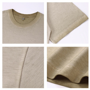 Conjunto de Camisetas de Cuello Redondo para Hombre, 100% Algodón, Corte Holgado, Uso Diario, Tejido Fino Lavado al Agua - Product Image 1