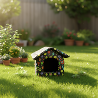 Casa Plegable para Mascotas Yommy, 54x58x49cm, Talla L, Diseño Colorido, de Poliéster Suave, para Mascotas Pequeñas