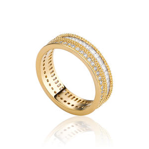 Bague Hip Hop tendance européenne et américaine pour Amazon Best-seller transfrontalier Bijoux tendance en zircon pour hommes femmes en plaqué or - Product Image 6