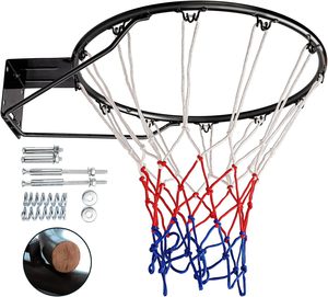 <span class=keywords><strong>Canestro</strong></span> da <span class=keywords><strong>Basket</strong></span> <span class=keywords><strong>Diametro</strong></span> 45 cm, Rete da <span class=keywords><strong>Basket</strong></span> Montata a Parete con Anello in Acciaio, Anello da <span class=keywords><strong>Basket</strong></span> con Rete per Uso Interno ed Esterno - Product Image 1